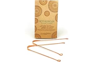 LYNPHA VITALE Nettalingua in rame per Alitosi - Dispositivo Medico (2 pz) - Pulisci Lingua della Medicina Ayurvedica - Nettalingua Ayurvedico per alito cattivo - Raschietto per la pulizia della lingua