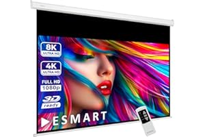 ESMART Professionnel MIMOTO Écran de Projection Moteur 332 x 187 cm (150") 16:9 | Télécommande programmable | Écran de Moteur d'écran de Projection de projecteur électrique de cinéma Maison