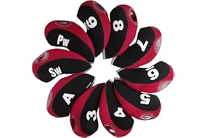 Andux Print Number Golf Iron Club Head Covers with Transparent Window 10pcs/Set