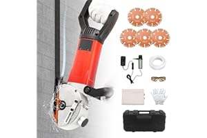 Huanyu Wall Chaser with 5pcs 133mm Blades Dust-Free Wall Grooving Machine with Upgraded Water Pump 4800W High Power Wall Chasing Tool for Brick, Ground and Rebar