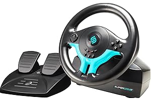 Subsonic - Volant Superdrive SV250-S - Volant de Course Switch 2 - Switch. Rotation à 180°, avec Pédales et Palettes de Changement de Vitesse - Blue Edition