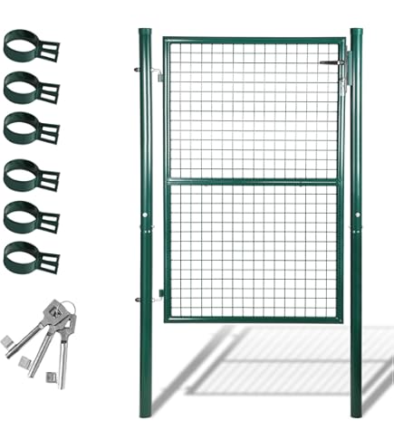 Cancello Da Giardino VidaXL In Acciaio Zincato 105x175 Cm - Design Classico Con Serratura E 3 Chiavi - Foto 8