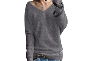 Liny Xin 100% Laine Mérinos Pull Femme Hiver Chaud Chic Col-V Loose Haut Manches Tricoté Longues Doux Pull