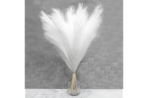 CALAMAANS Tall Pampas Grass,Faux Pampas Grass39.4''/100CM,5 Pcs Artificial Pampass Grass Decor for Vase Fillers, Home,Office,Wedding and Events Decor Boho Decor(White)