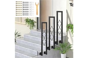 SCGSJZH Rampe d'escalier Intérieur, Main courante Antidérapante en Forme de U, Rambarde en Métal à Montage Latéral pour Couloirs, Lofts, Jardin, Clôture Décorative avec Motif Diamant (75cm)