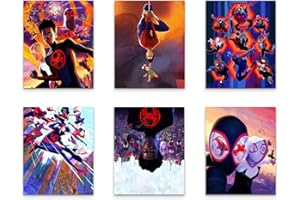 BigWigPrints Spider-Man : Across the Spider-Verse (2023) – Lot de 6 affiches de Miles Morales Gwen Stacy - Décoration murale (20,3 x 25,4 cm)