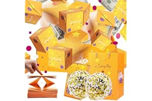 EHDWXVZM 1 szt. Pudełko niespodzianka-pop-up, 2 szt. balonów urodzinowych niespodzianka pudełko składane pop-up skarbonka prezent niespodzianka pudełko