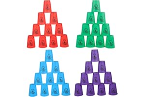 yeesport Sport Stacking Cups, 48pcs Sports Stacking Cups Sport Training Games for Travel Party Challenge Competition Gift for Kids and Adults (Blue+Green+Red+Purple)