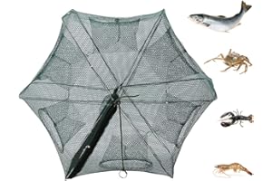 COCOARM Siatka wędkarska, 6 otworów, składana przynęta, nylonowa, do łowienia ryb, duża siatka wędkarska dla ryb Minnow, Crayfish Crab