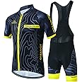 JOGVELO Cycling Jersey for Mens, Cycling Jersey Set Jersey + Gel Padded Bib Pants Cycling Suit