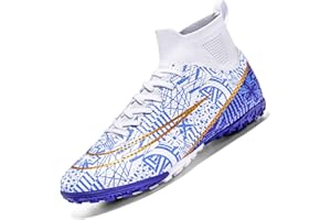 AMLCWZ Fußballschuhe Spike Schuhe für Männer High Top Fußballschuhe Sportliche Wettkampf Trainingsschuhe für draußen Hallenfußball Schuhe Jungen Jugend Sportliche Schuhe Unisex