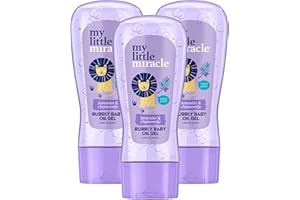 My Little Miracle Bubbly Baby Oil Gel Lavender & Chamomile Ideal For Baby Massage, Calming & Soothing, Prevents Dryness 200ml 3-Pack