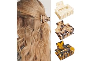 ZSPERKLA 3 Stück Mittelgroß Haarklammern für Dünnes Mitteldickes Haar, rutschfeste Leoparden-Haarklammern modisches Haarstyling-Zubehör für Frauen und Mädchen