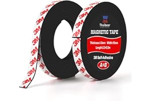 Thaibear A+B Magnetic Tape, Magnetic Strips with 3M self adhesive Backing (2.2m +2.2m A and B Polarity), Magnet Tape Strip Roll Perfect for for Fly Screen, DIY, Art Projects, Fridge