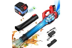 INNOPOWER 21V Souffleur Batterie, Souffleur de Feuilles sans Fil avec 6.0Ah Batterie, 6 Vitesse Variable, Bandoulière, Moteur sans Balais, Vitesse Max 300 km/h, 2 Sections de Buses, Idéal pour Le Jardin