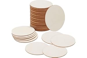 Belle Vous Rondin de Bois Deco - Lot 50x Cercle Bois de 10cm et 2mm Épaisseur pour Décorations Loisirs Etiquettes Sous-Verre Ornements Bricolage - Disque Rond Bois pour Pyrogravure