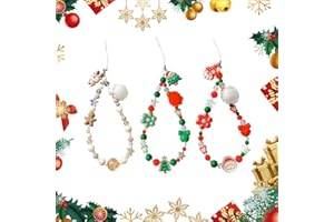 Satiskid 6 Stück Telefon Charms, Weihnachten geflochtene Handy Lanyard, Anti Verlust Legierung Telefon Kette Schlüsselanhänger, niedliche Handy Anhänger, Handy Armbänder