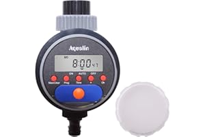 ‎AQUALIN Aqualin Bewässerungsuhr mit Kugelhahn Automatischer Bewässerungscomputer Wassercomputer-Update Zeitschaltuhr Bewässerungssystem für Garten Hof (mit Display) …