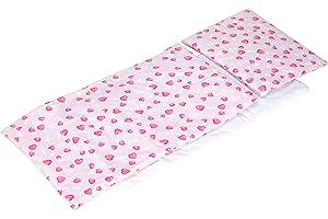 Pinolino 28350-7 - Ropa de cama para cochecito de juguete (3 piezas), diseño de corazones, color rosa