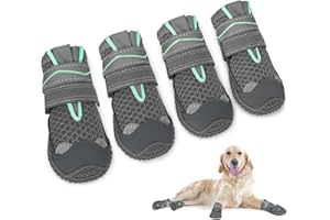 SlowTon Protección de Las Patas de Zapatos de Perro, Antideslizantes e Impermeables, Suela de Goma Reflectante, Botas de Nieve de Invierno para Mascotas