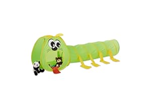 Relaxdays Tunnel bruco gioco per bambini pop up tenda bimbi XXL con tunnel giocattolo da interno ed esterno verde