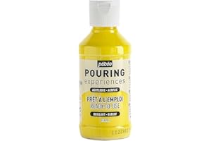 Pebeo Pouring Experiences 524611, Pittura Acrilica Premiscelata, 118 ml, Giallo