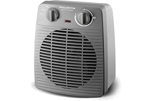 Rowenta Compact Power, Termoventilatore Compatto per Piccoli Spazi, Ventilazione Calda e Fredda, Modalità Turbo e Eco, 2 Livelli di potenza, Sicuro e Potente, 2000 W, Grigio, SO2212