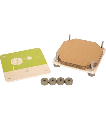BENECREAT Blumenpress-Set Aus Holz | Mini-Presse 5,1x9,9 Cm Mit Löschpapier | Zum Trocknen Von Blumen & Blättern