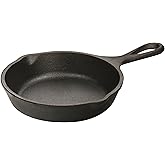 Lodge 12.7 cm / 5 inch Heat-Treated Pre-Seasoned Cast Iron Mini Round Skillet/Frying Pan, H5MS,Black