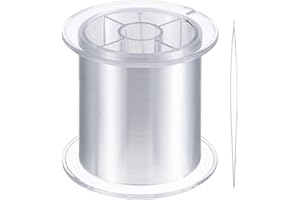 Blulu 500 m Klar Nylon Unsichtbares Faden für die Hängende Ornamente und Nähen Hobby, Stark und Unsichtbar, 0,25 mm, mit Perlen Nadel