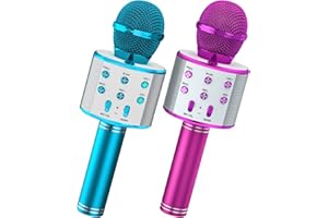 Wowstar Microfono senza fili Karaoke, microfono Bluetooth Karaoke per bambini adulti, microfono portatile altoparlante per bambini e adulti cantare, compatibile con Android/iOS/PC/Smartphone
