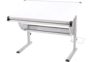 Mendler Scrivania banco Scuola con sottobanco Oxford multiregolabile 68x118x63-93cm Bianco