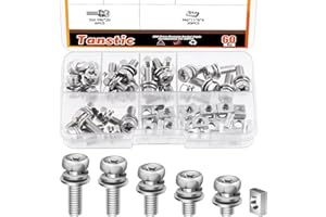 Tanstic 60Pcs Battery Bolts and Nuts Battery Terminal Nuts and Bolt ATV Battery Bolt Motorcycle Battery Bolts for ATV Bike Scooter(M6x10/12/16/18/20mm)