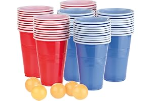 infactory Beer Pong-set med 60 muggar à 450 ml och 5 bollar