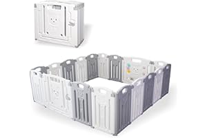 Gupamiga Parque Infantil Bebe 195x190x65 cm, Centro de Actividades Corralito para Niños y Niñas, Parque de Juegos para bebe para Interior y Exterior PLP-WL007-18