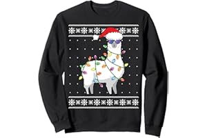 CHRISTMAS UGLY SWEATERS T-SHIRT CO Alpaca Christmas Tree Funny Ugly Christmas Sweater Sweatshirt