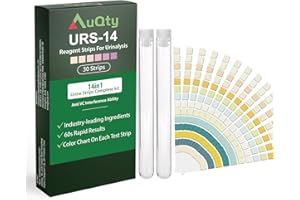 AUQTY Urine Test Strips 14 Parameter Urinalysis Testing Kits for Urinary Tract Infection (UTI) Testing Sticks, Nitrite, Leukocytes, 14 Parameter Urinalysis Multisticks, 30 Pcs