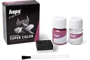 Kaps Tinte con Imprimación para Zapatos y Bolsos Textiles Y de Cuero Natural Y Sintético, Super Color And Preparer, 70 Colores (125 - fucsia)