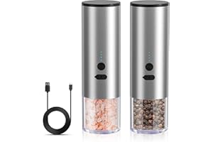 Biebuxo Macinini Sale Pepe Automatico 2 Macinapepe Elettrico All'ingrosso Regolabile Macinapepe con Spazzola Luce LED Può Operare una mano
