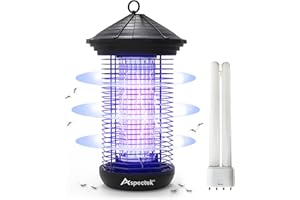 ASPECTEK Bug Zapper Zapper elettrico per zanzare da 20 W, Zapper per insetti, Killer per mosche a luce UV per uso esterno e interno, Impermeabile, Fino a 1000 mq. Copertura FT