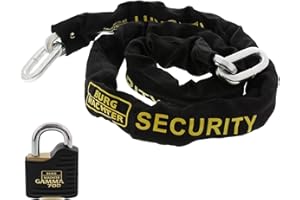 BURG-WÄCHTER Catena Temprata ad Anelli Quadrati con Lucchetto e Rivestimento in Tessuto di alta qualità, 150 cm di lunghezza, GKM 10/150