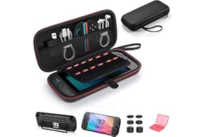 ByDiffer Étui pour Nintendo Switch 2 Accessoires Kit 14-en-1 avec 2 Verre Trempé, 1 Coque de Protection Transparente, 6 Capuchons pour Joystick, 1 Etui Carte de Jeu, 1 Etui Rigide de Protection, Noir
