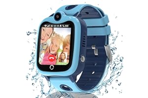 RUOPOEM Reloj Inteligente Niño 4G, Smartwatch Niños con Videollamada, Reloj GPS Niños Localizador y Llamadas SOS Chat SMS Juego Cámara Despertador Impermeable Modo Clase,Relojcon Tarjeta SIM Regalo Niña Niño