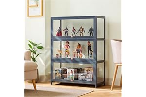 CHAANG vetrina espositiva vetrina soggiorno vetrinetta espositiva vetrina espositiva per collezionismo Struttura in bambù naturale, porta a battente, ermetica e antipolvere, facile da installare e facile da