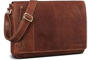 ROYALZ borsa a tracolla vintage in pelle uomo e donna borsa in vera pelle cartella 'New Jersey' messenger bag per laptop da 13-15,6 pollici