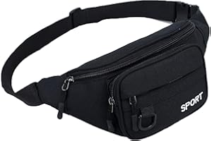 GRACETOP Marsupio Grande Sportivo 4 Tasche Running Outdoor Escursioni Cintura Corsa da Uomo Donna Impermeabile con 4 Zip-Marsupio con la Tracolla Regolabile per Corsa Ciclismo Escursione Campeggio …