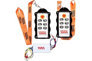 WINCHMAX Controles remotos de cabrestante de Cuatro Canales de Doble Voltaje de 12 V/24 V, inalámbricos. Auriculares de Goma Resistente Exo-Case de Alta Resistencia. Rango de Funcionamiento
