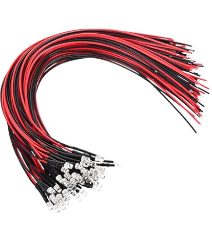 20 LED Pre-cablati Sourcingmap – 2mm – Rosso – Tensione 6-12V DC – Cavo 20cm – Per Hobbistica, Modellismo, Fai Da Te - 2