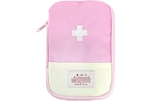 EQLEF Travel First Aid Kit First Aid Bag Empty Mini Medicine Storage Bag First Aid Pouch Small Medical Bag for Car Hiking Camping Outdoor Activities (Pink)