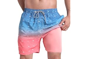 HIALTODAY Badehose Badeshorts Herren Lang Schnelltrocknend, Schwimmhose Boardshorts für Männer mit Mesh-Futter und Verstellbarem Tunnelzug Schwimmen Strand Surfen